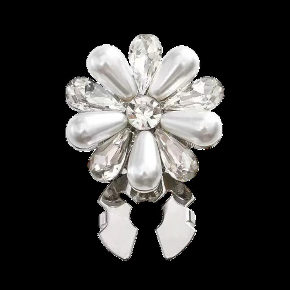 Elegant krystall- og perlepynteknapp