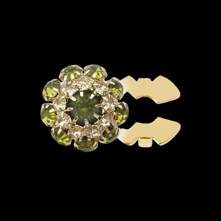 Grønn blomst. glassperler og gull