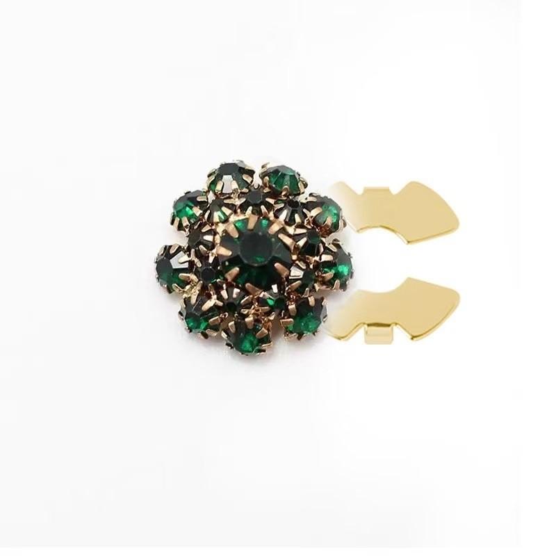 Grønn blomst. glassperler og gull